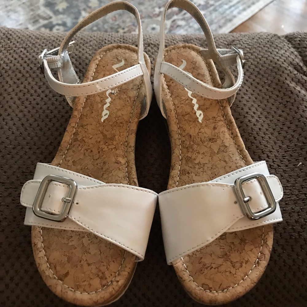 Mia Girls White Wedge Sandal Size 1M